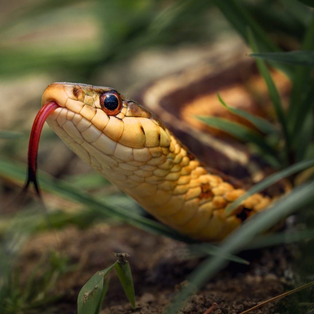 A close up image of a snake to represent the year of the snake in a blog post about leaving behind what no longer aligns with us from 2025