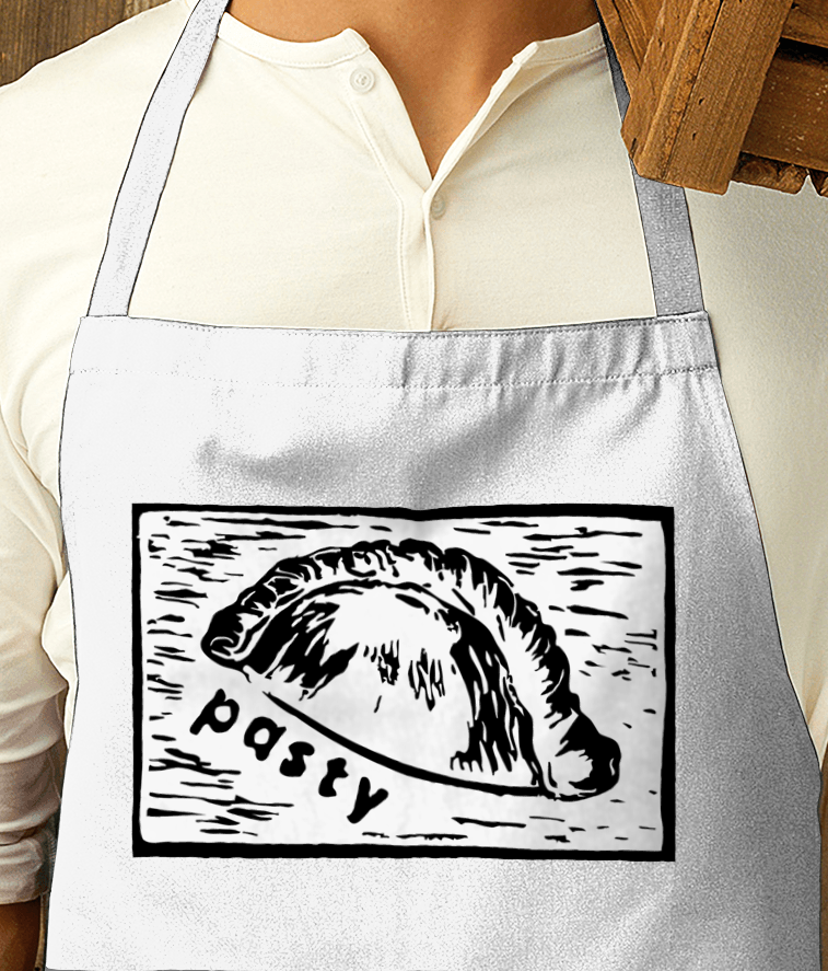Cotton Apron Pasty Linocut Print